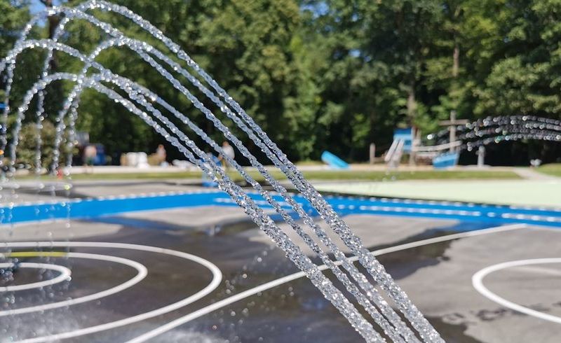 Berlin Wasserspielplatz Plansche